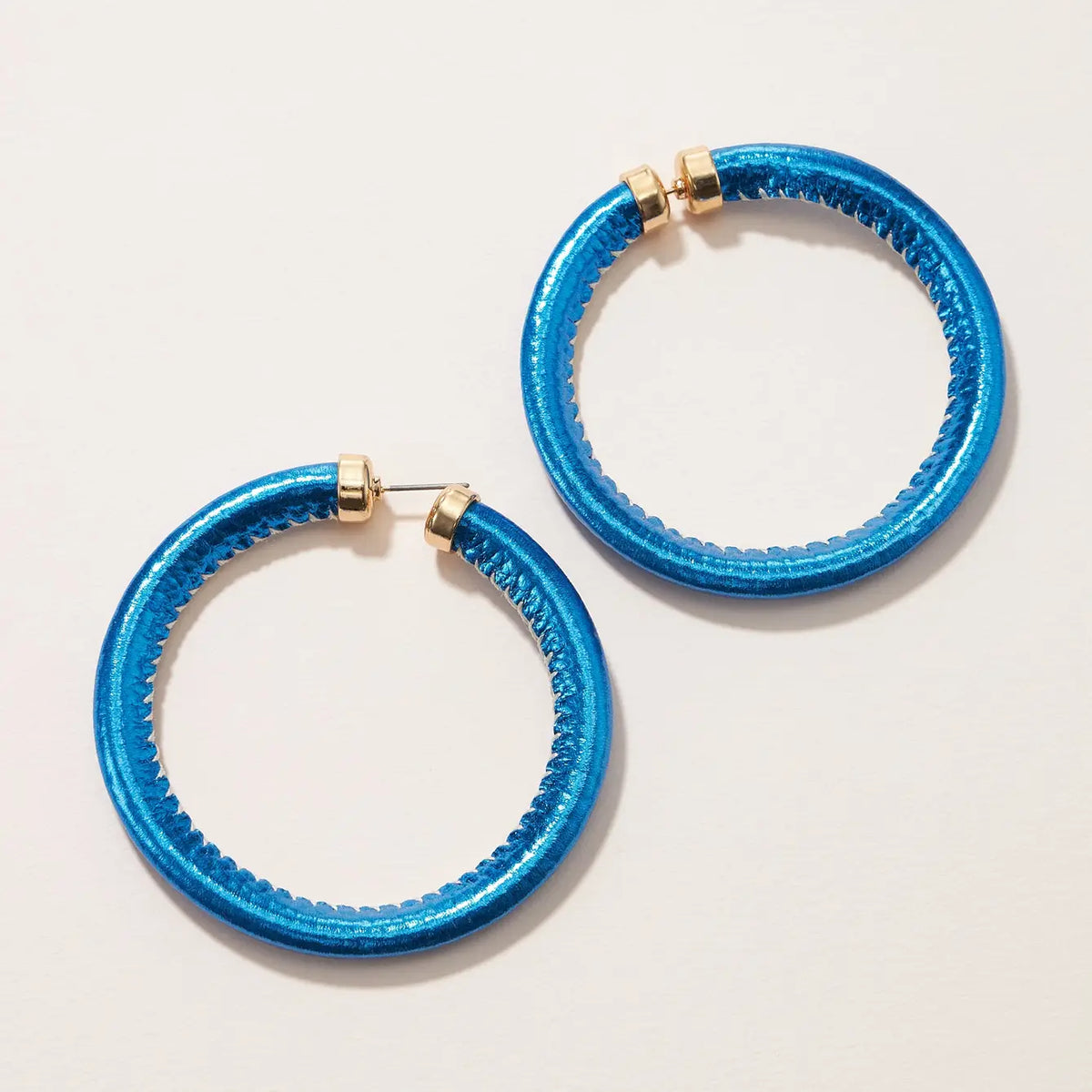 Glitter PU Leather Hoop Earrings