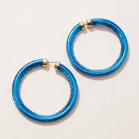 Glitter PU Leather Hoop Earrings