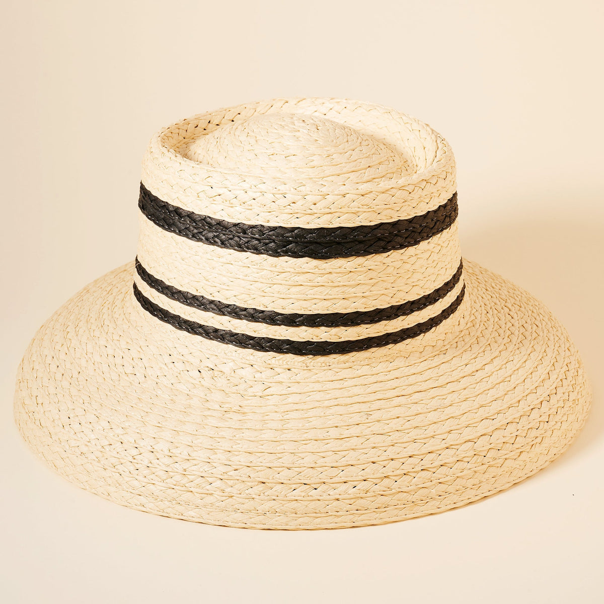 Straw Stripe Boater Hat