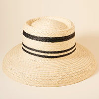 Straw Stripe Boater Hat