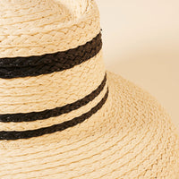 Straw Stripe Boater Hat