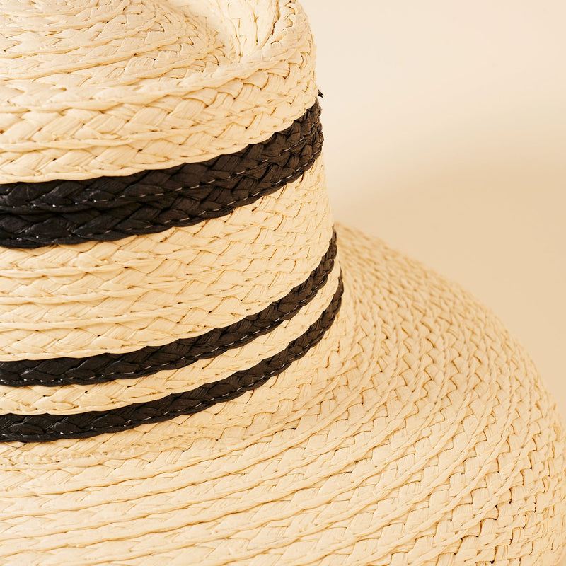 Straw Stripe Boater Hat