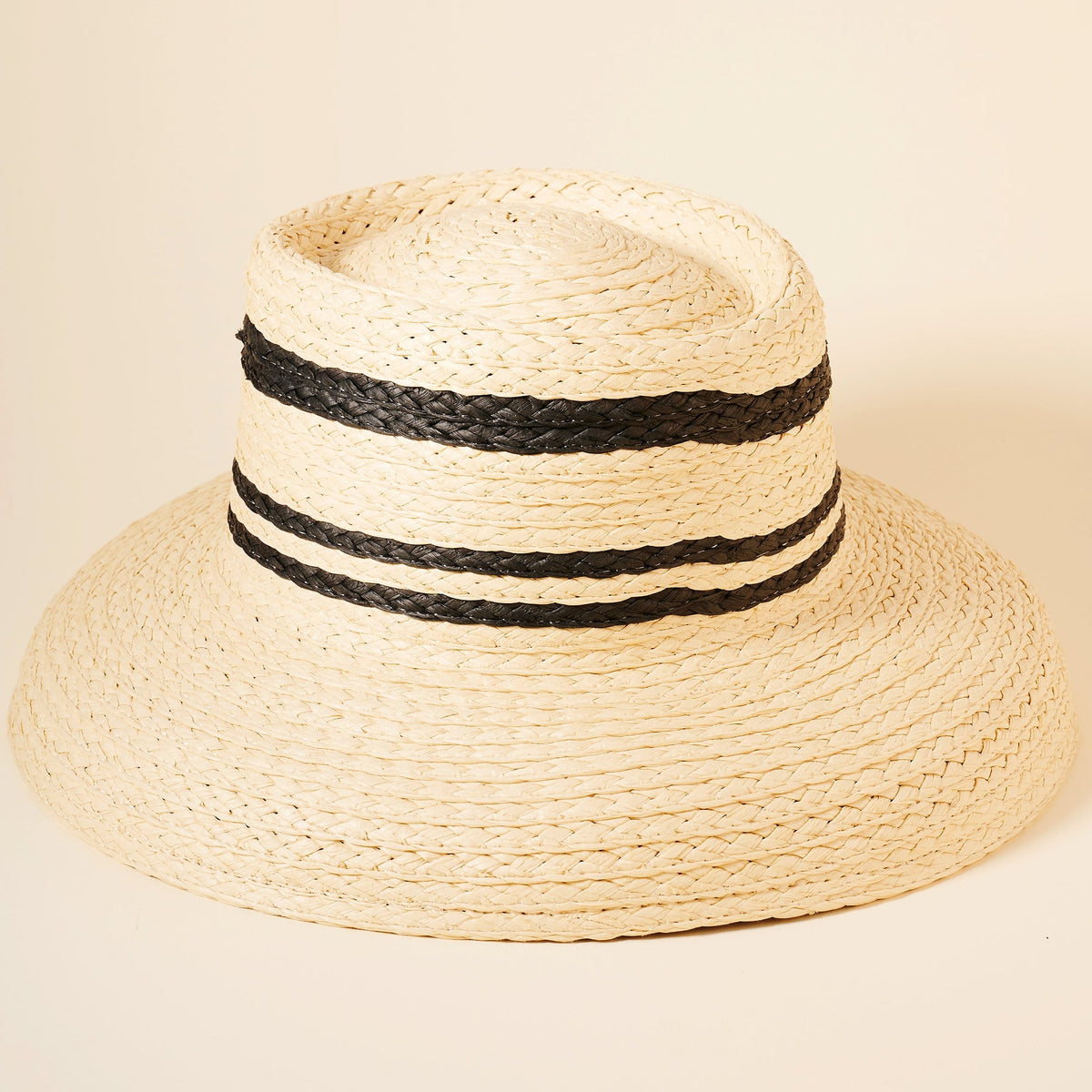 Straw Stripe Boater Hat