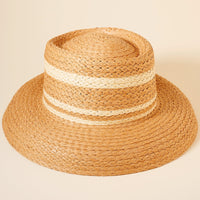 Straw Stripe Boater Hat