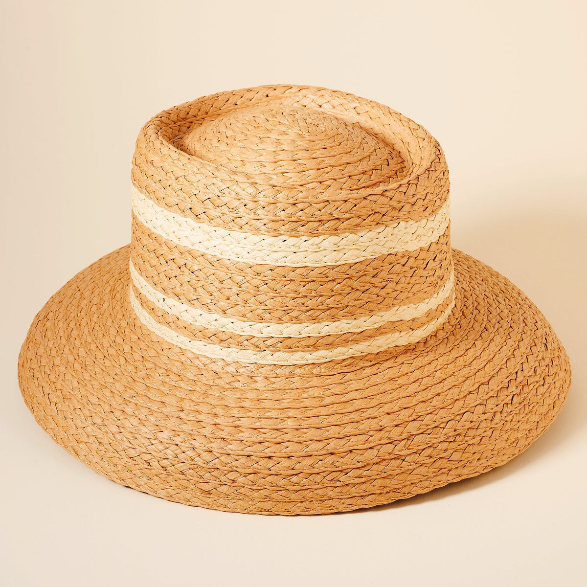 Straw Stripe Boater Hat