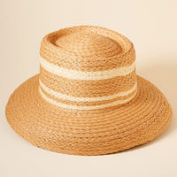 Straw Stripe Boater Hat