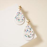 USA Stars Tear Drop Dangling Earrings