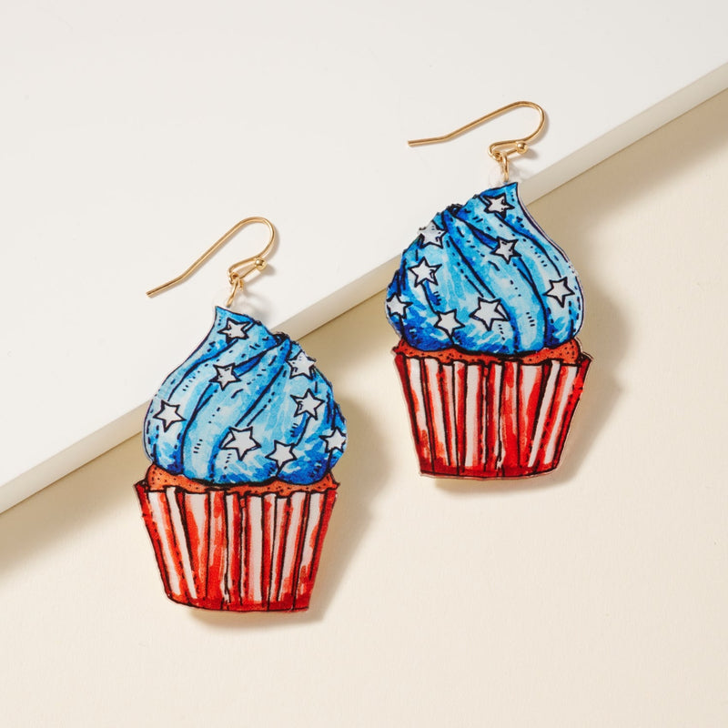 USA Cupcake Dangling Earrings