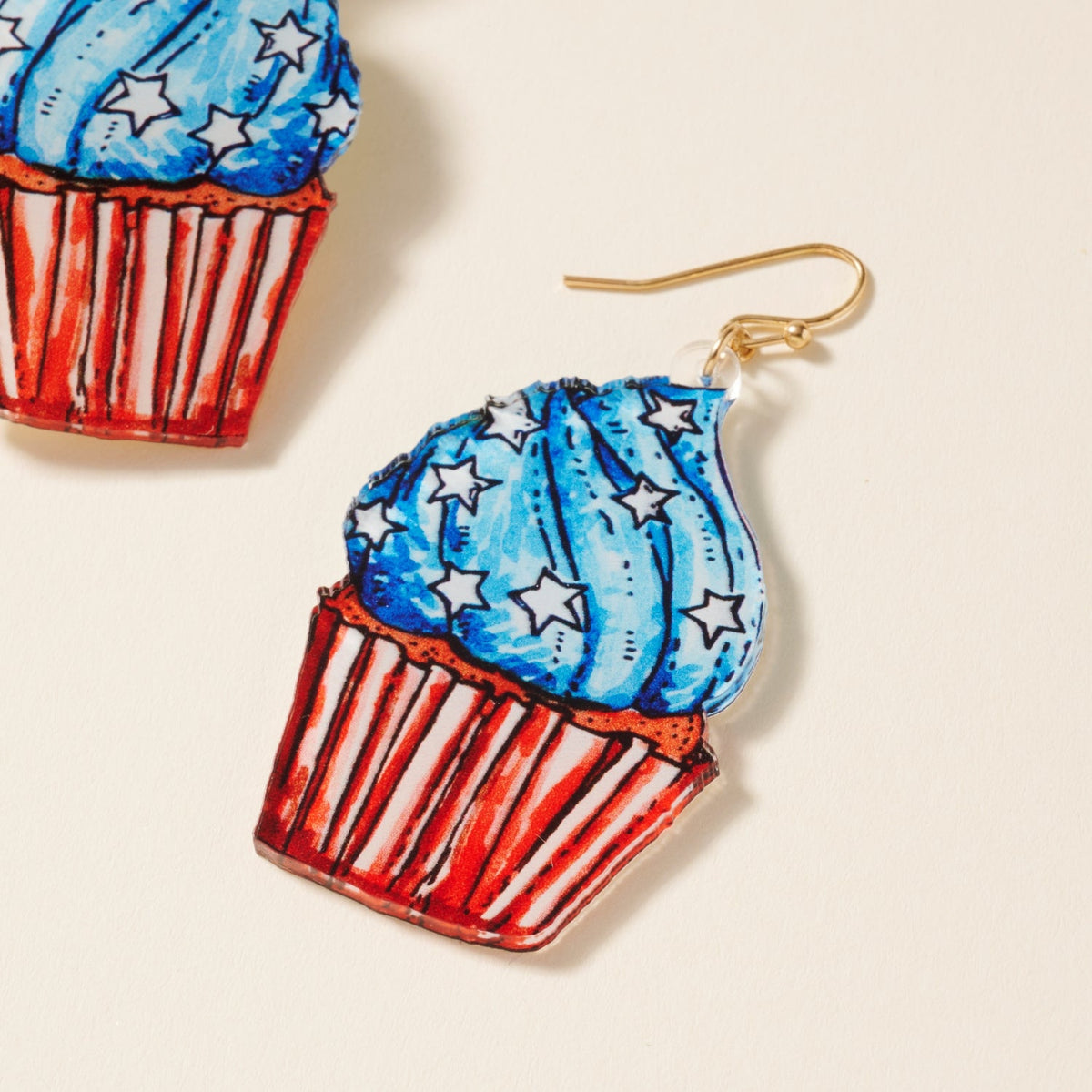 USA Cupcake Dangling Earrings