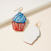 USA Cupcake Dangling Earrings
