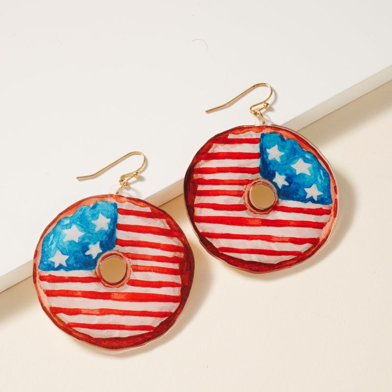 USA Doughnut Earrings