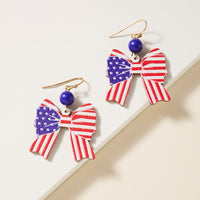 USA Bow Wood Earrings