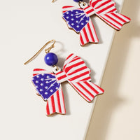 USA Bow Wood Earrings
