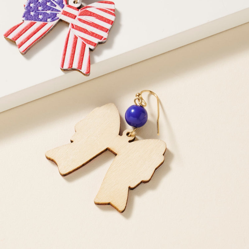 USA Bow Wood Earrings