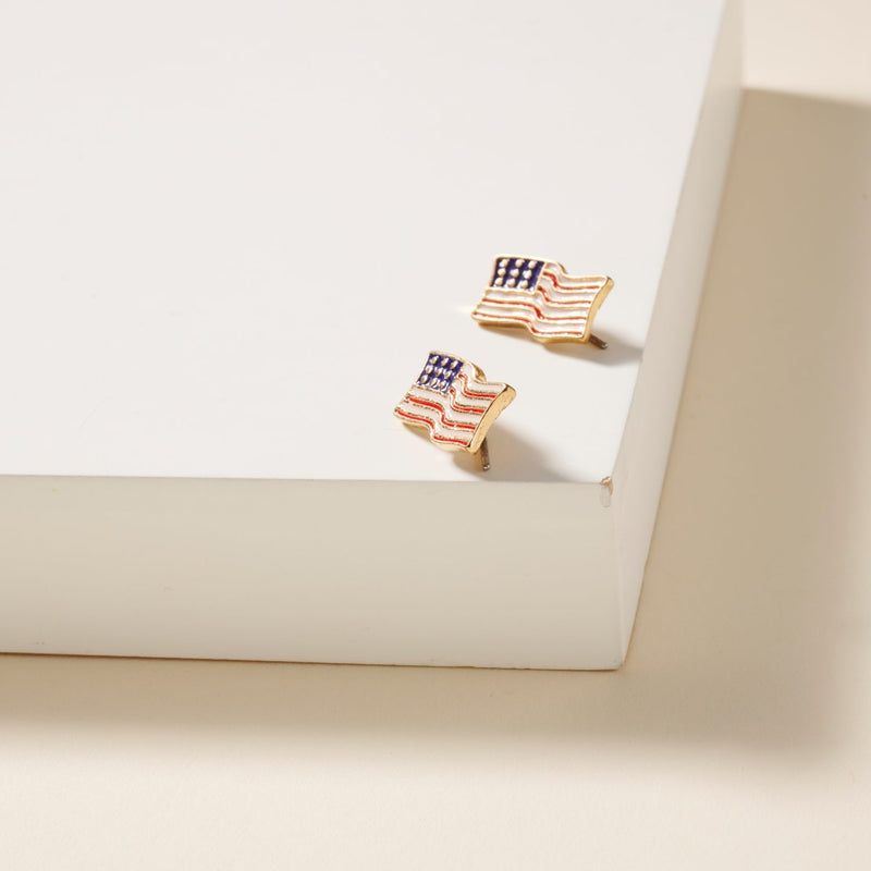 USA Flag Stud Earrings