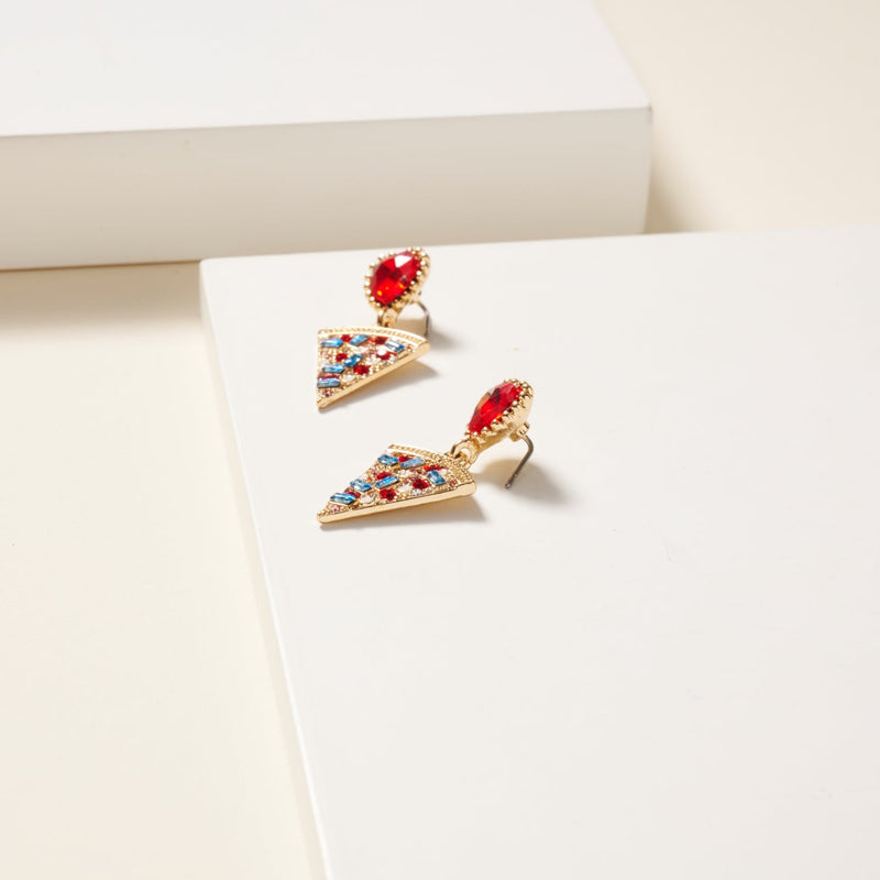 USA Pizza Slice Earrings