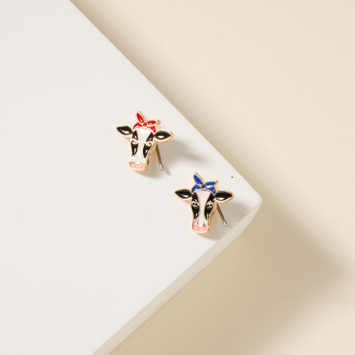 USA Cow Stud Earrings