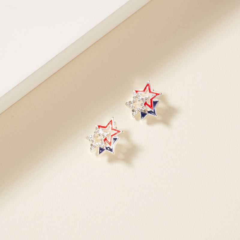 USA Stars Stud Earrings