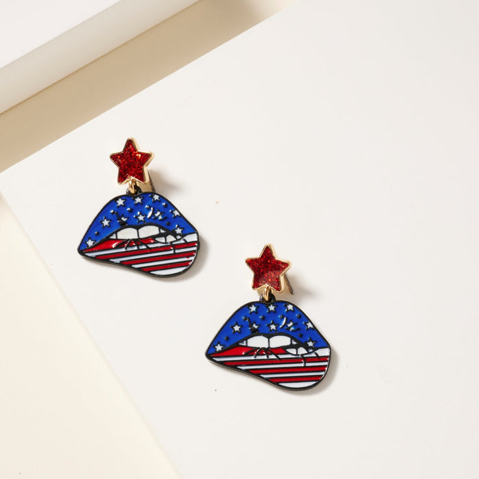 USA Lips Earrings