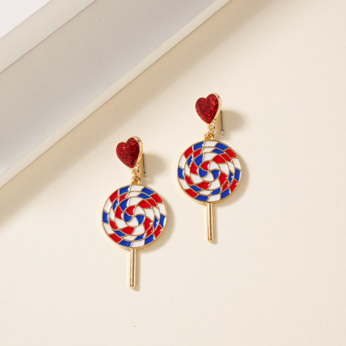 USA Lollipop Enamel Earrings