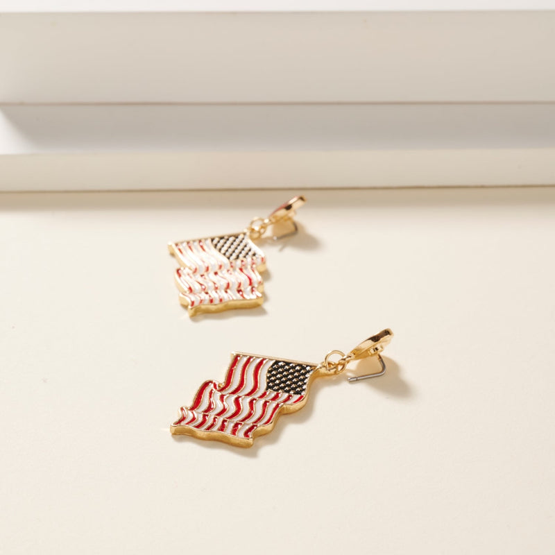 USA Flag Heart Earrings