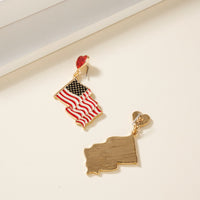 USA Flag Heart Earrings