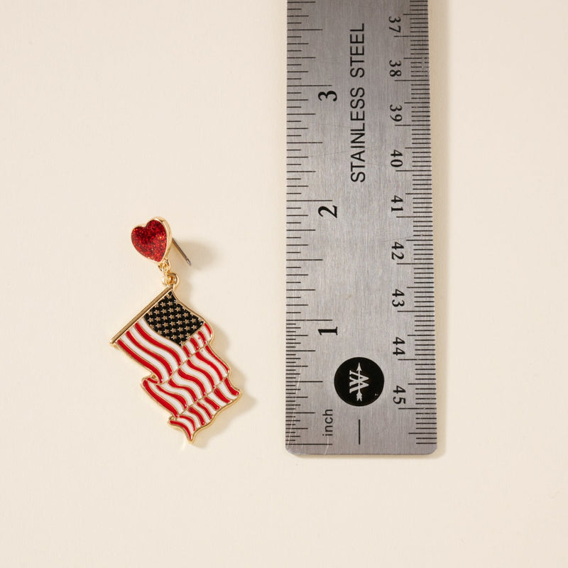 USA Flag Heart Earrings