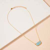 Druzy Stone Charm Short Necklace