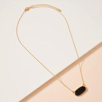 Druzy Stone Charm Short Necklace