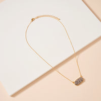 Druzy Stone Charm Short Necklace