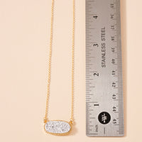 Druzy Stone Charm Short Necklace