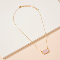 Druzy Stone Charm Short Necklace