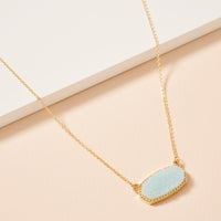 Druzy Stone Charm Short Necklace