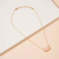 Druzy Stone Charm Short Necklace