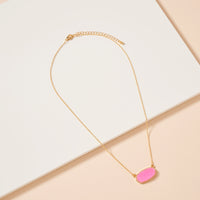 Druzy Stone Charm Short Necklace