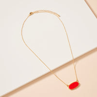 Druzy Stone Charm Short Necklace