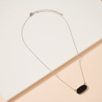 Druzy Stone Charm Short Necklace