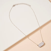 Druzy Stone Charm Short Necklace