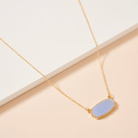 Druzy Stone Charm Short Necklace