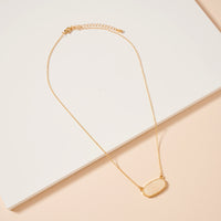 Druzy Stone Charm Short Necklace