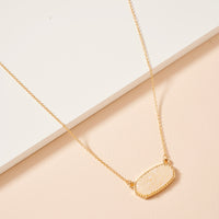 Druzy Stone Charm Short Necklace