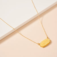 Druzy Stone Charm Short Necklace