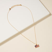 USA Flag Charm Necklace