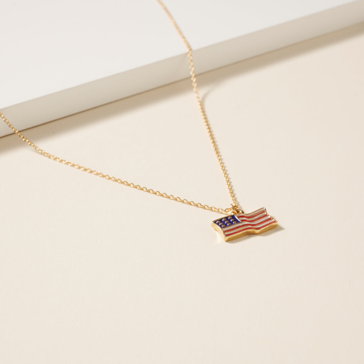 USA Flag Charm Necklace