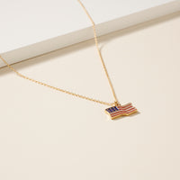 USA Flag Charm Necklace