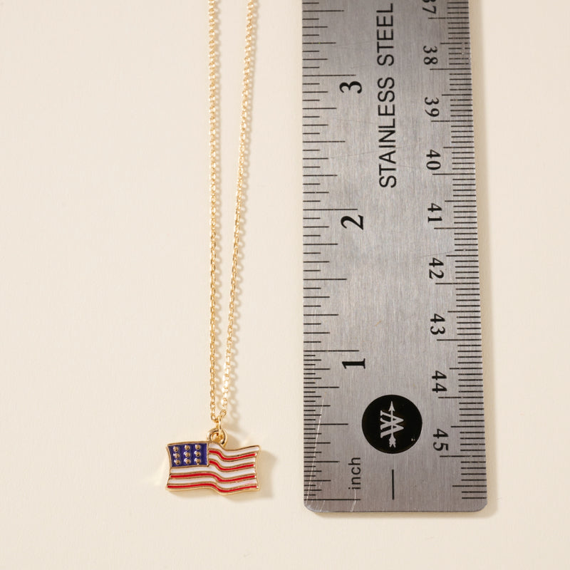 USA Flag Charm Necklace