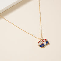 USA Flag Camper Charm Necklace