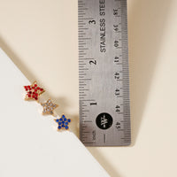 USA Flag Stars Stud Earrings Set