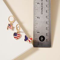 USA Flag Pattern Stud Earrings Set
