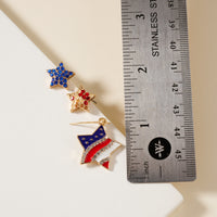 USA Flag Pattern Stud Earrings Set